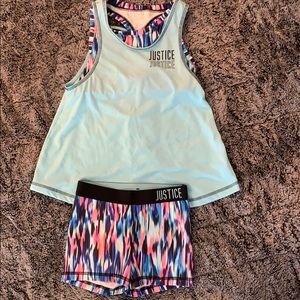 Justice Girls workout outfit.